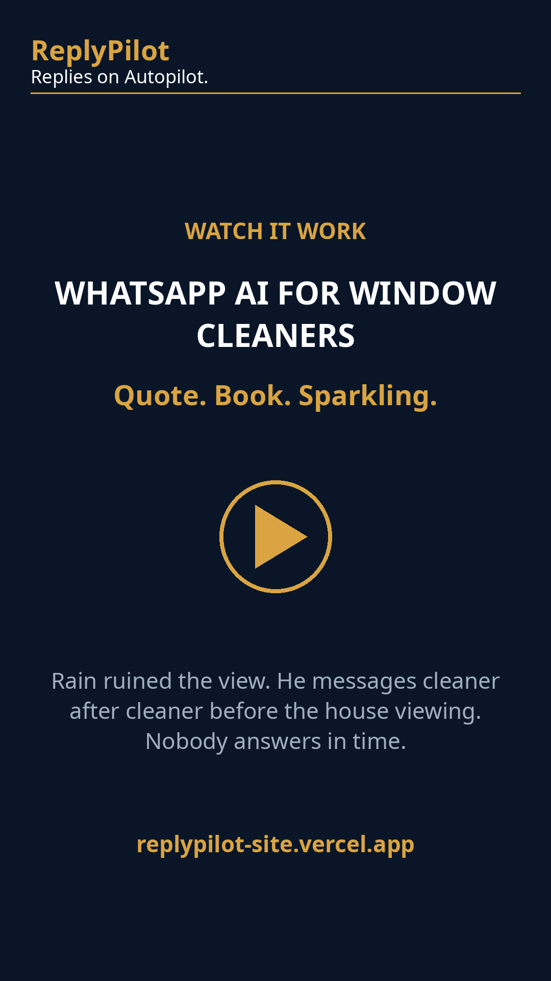Window Cleaning β WhatsApp AI Demo β Photo Quote Booked in Seconds